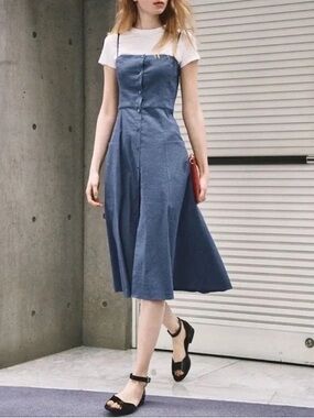 Theory | Dresses | Flared Dress In Admiral Crepe Pearl Blue Size Brand New  | Poshmark